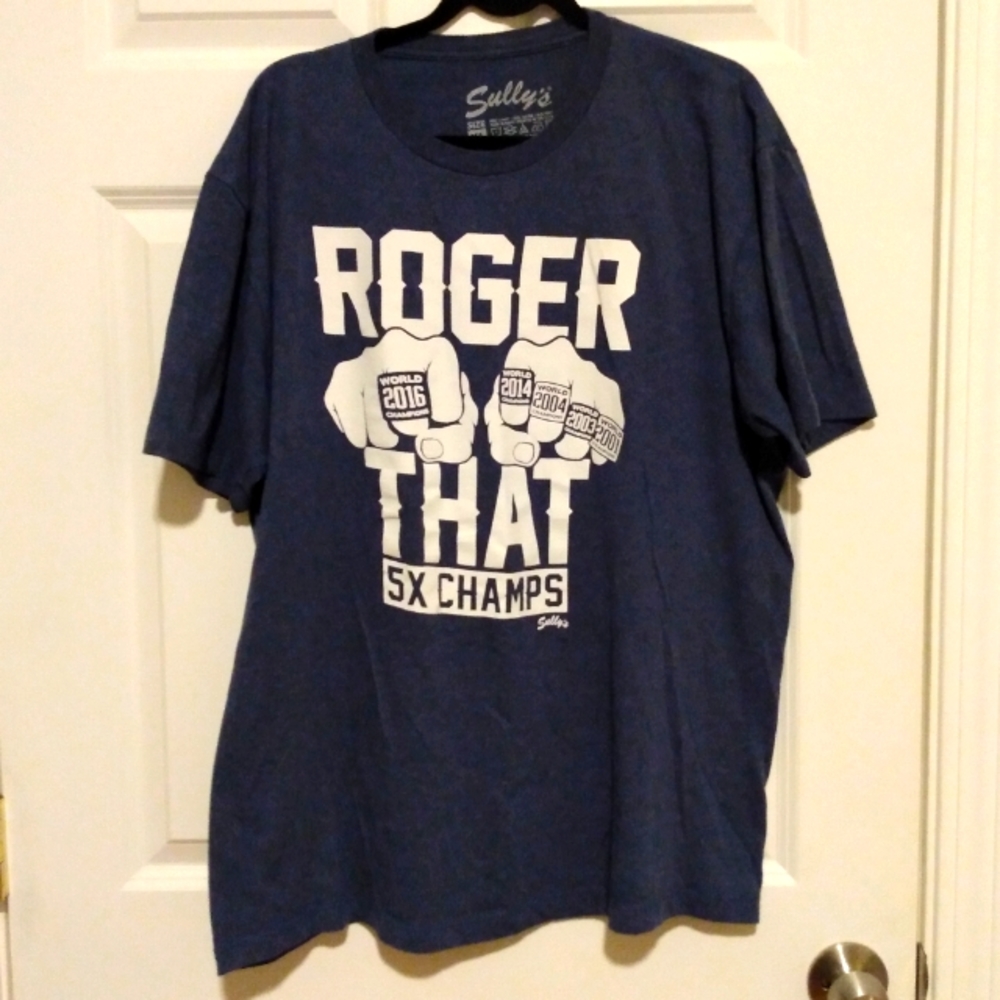 Sully's Roger That New England Patriots 5X Super Bowl Rings tee shirt XL